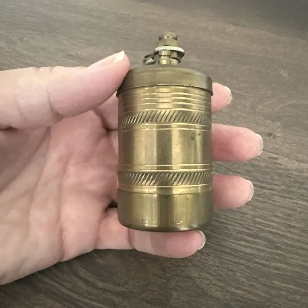 Vintage Spice Grinder Brass 1970s 3 Inches High Coffee Small Mini
